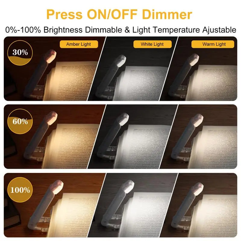 Lámpara de lectura LED recargable por USB para proteger los ojos.