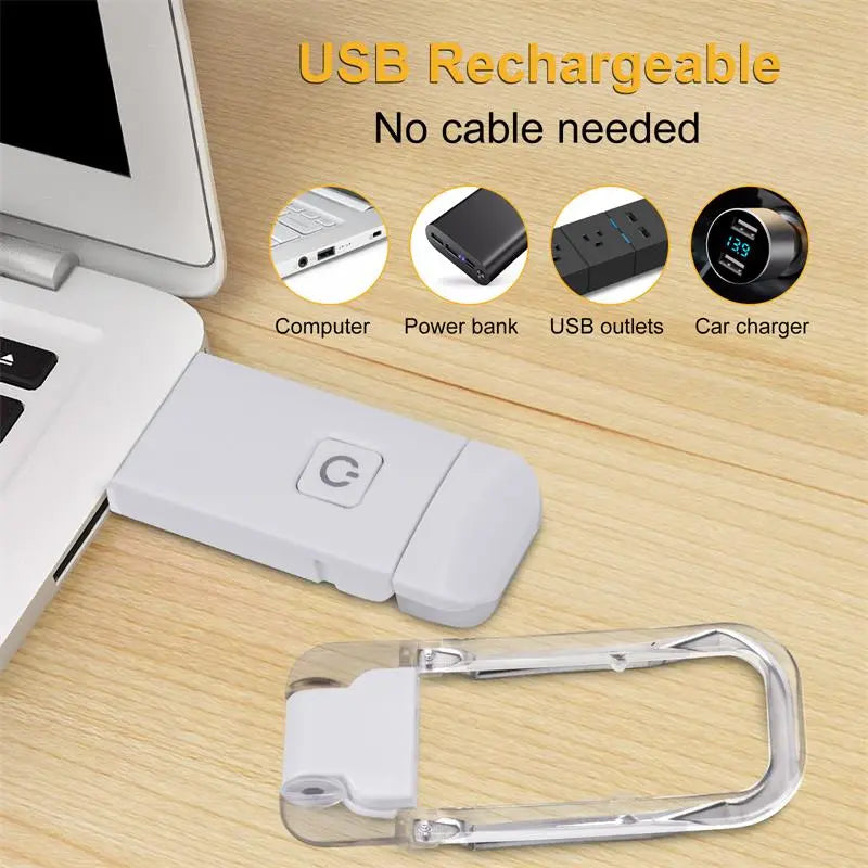 Lámpara de lectura LED recargable por USB para proteger los ojos.