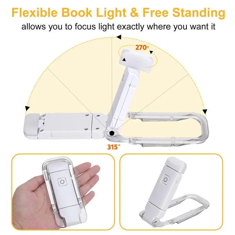 Lámpara de lectura LED recargable por USB para proteger los ojos.
