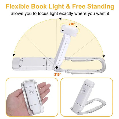 Lámpara de lectura LED recargable por USB para proteger los ojos.