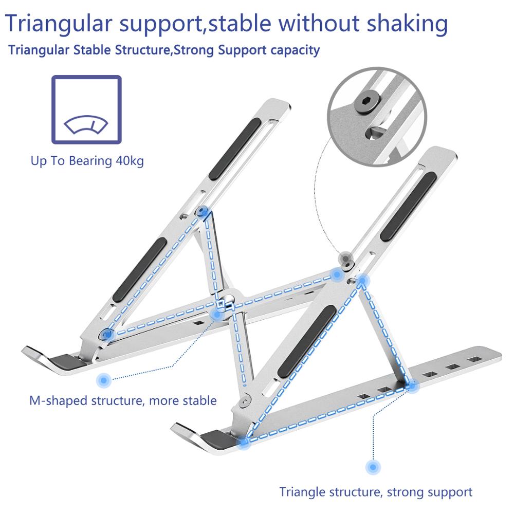 Soporte plegable para portátil, soporte ajustable para portátil